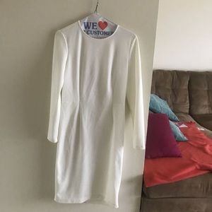Bodycon white dress long sleeve